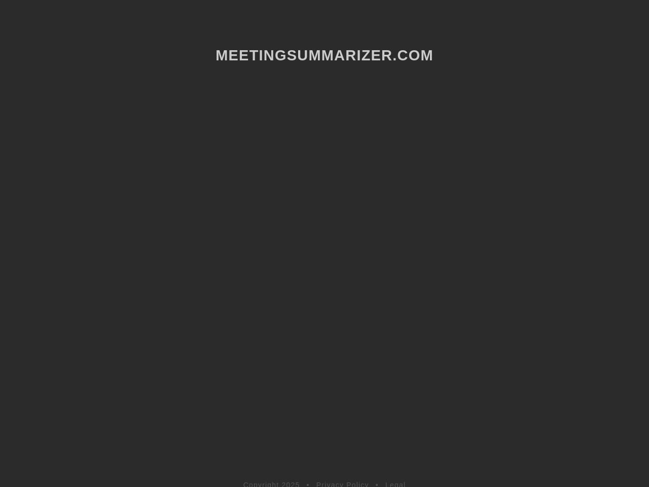 Meeting Summarizer