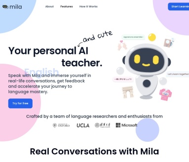 Mila AI官网 – 沉浸式AI语言学习体验