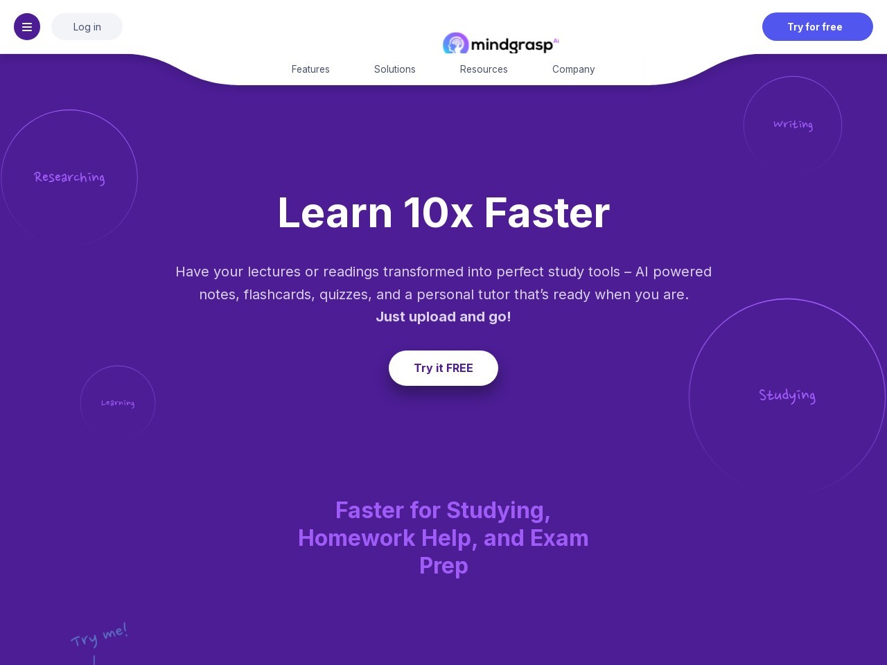 Mindgrasp官网 – 智能笔记与学习助手