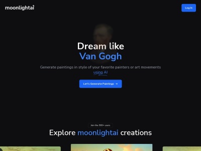 moonlightai官网 – 生成您最爱的艺术风格画作