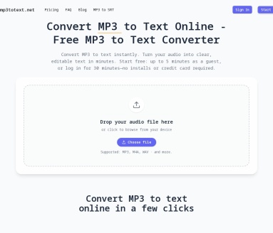简易mp3转文本在线工具