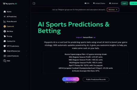 MySports AI官网 – AI驱动的运动博彩预测平台