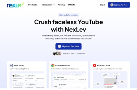 Nexlev – AI-Powered YouTube Niche Finder