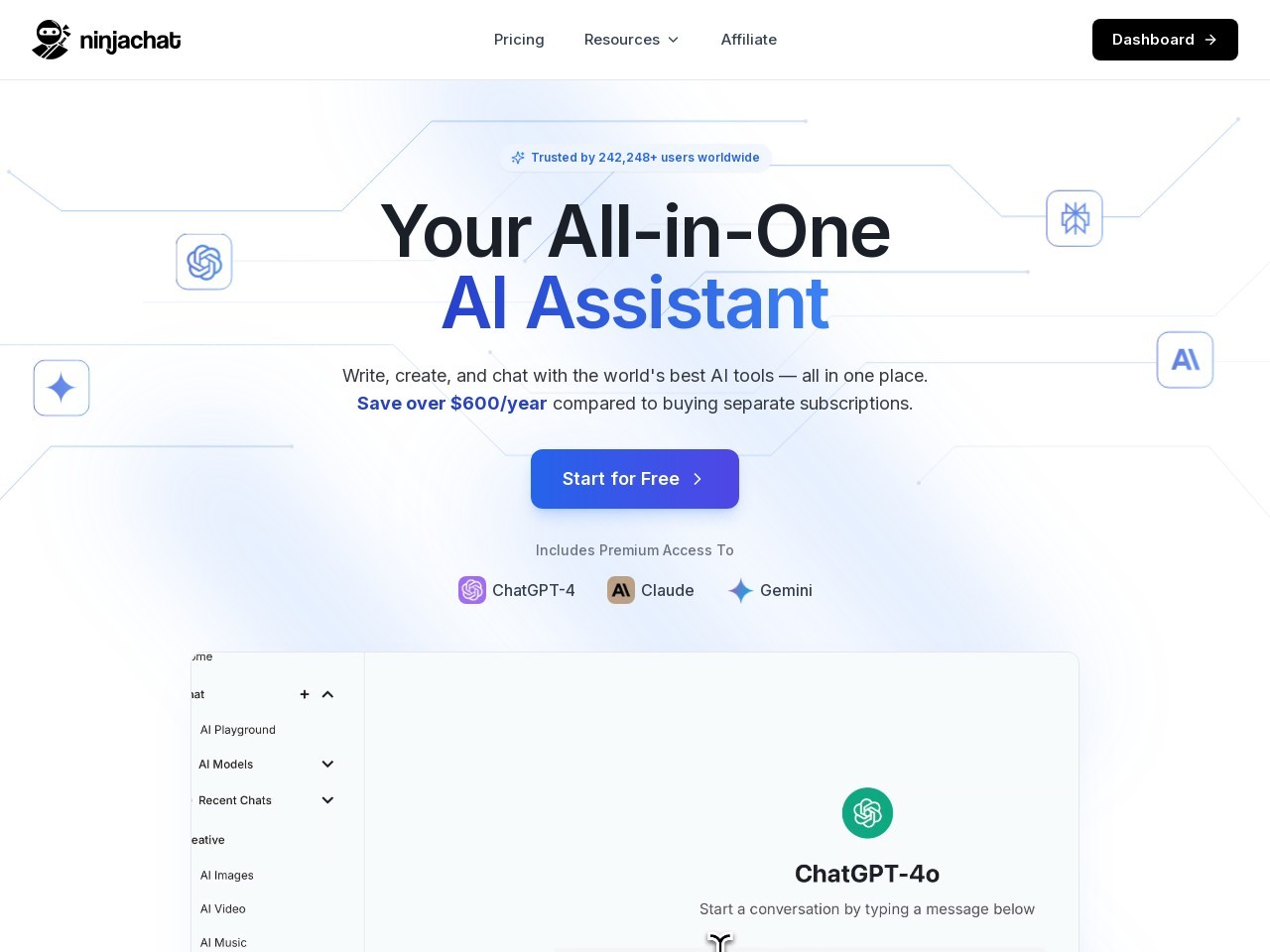 Ninjachat AI官网 – 一平台，无限AI实力