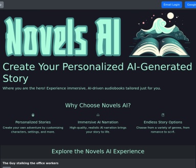 Novels AI官网 – 个性化AI有声书平台