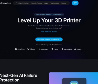 OctoEverywhere官网 – 云端访问你的3D打印机