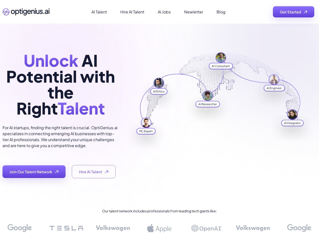 Optigenius.ai官网 – 连接AI初创企业与顶尖人才