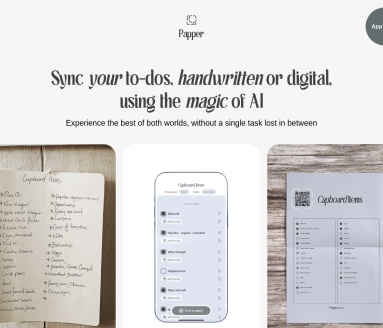 Papper: Scan Handwritten Todos官网 – 将手写待办事项数字化的应用