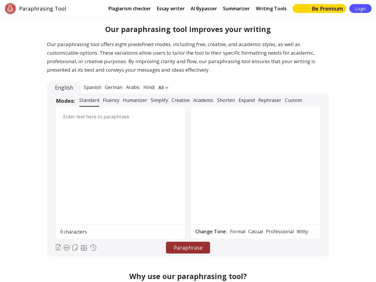 Paraphrasingtool.ai官网 – 智能重写工具