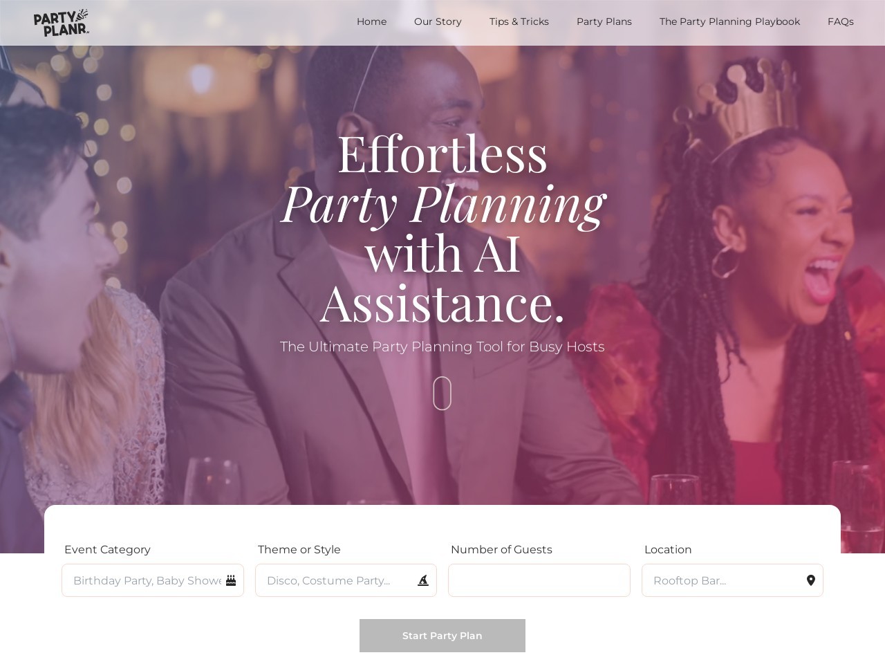 PartyPlanr官网 – 一键生成派对计划