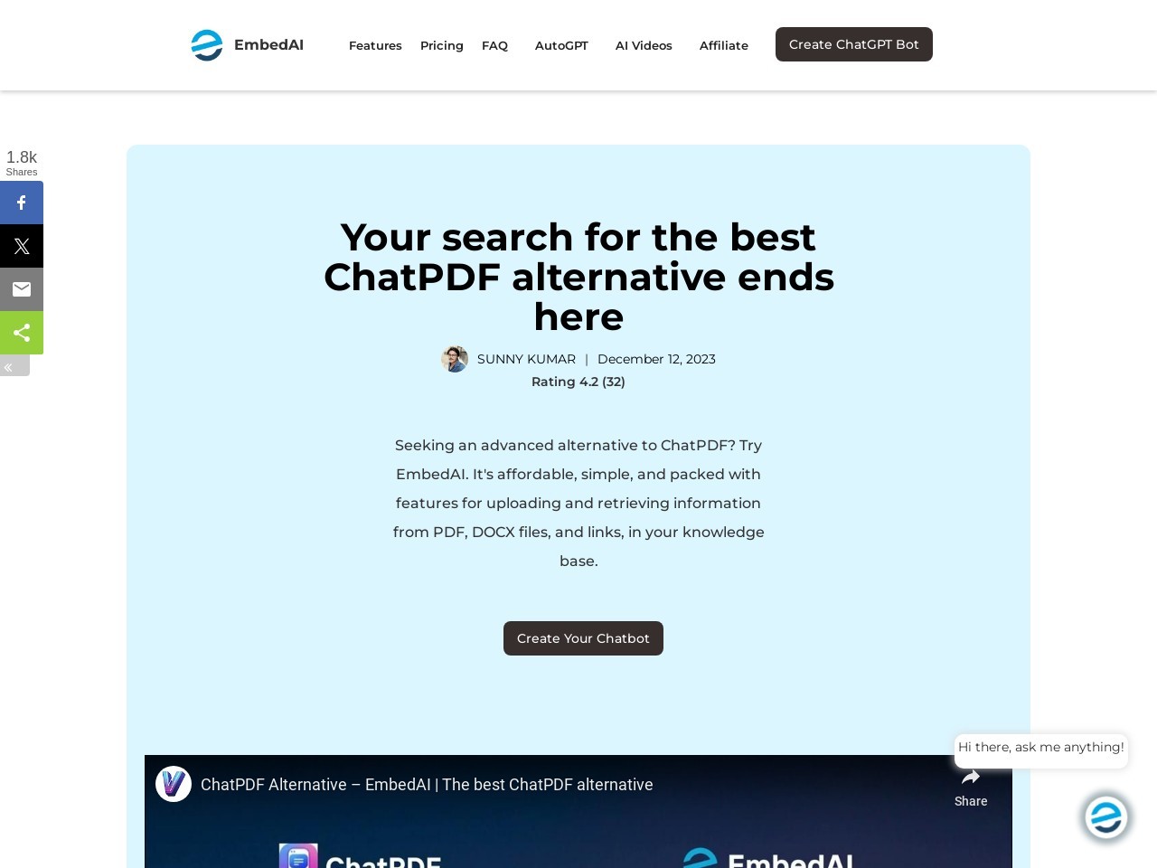 PDF to Chatbot官网 – 将PDF转换为智能聊天机器人