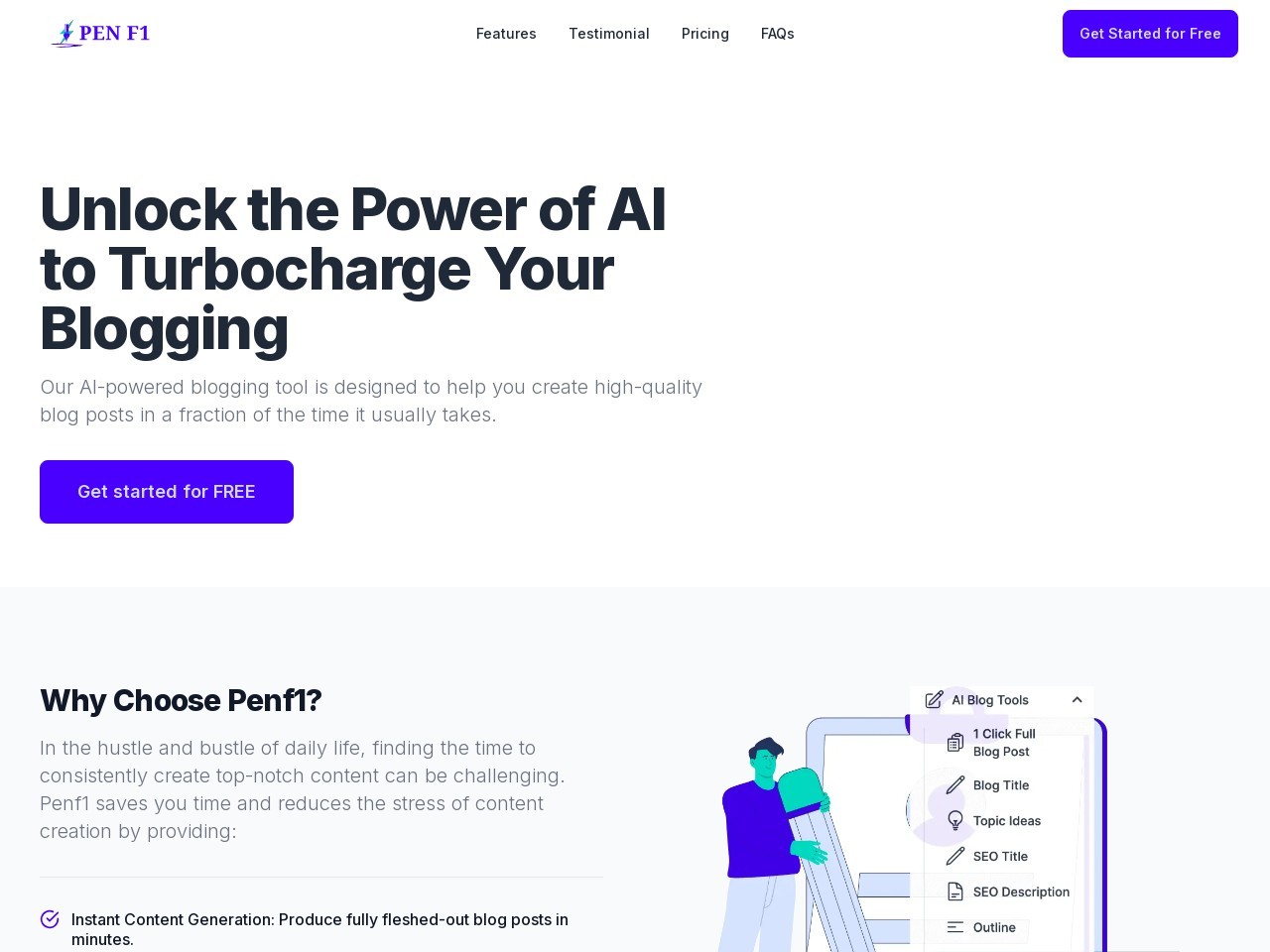 Penf1 AI Blog Assistant官网 – 高效生成优质博客内容的工具