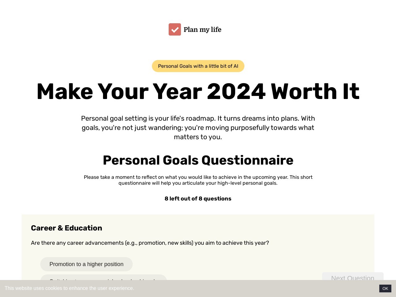 Personal Goals Generator官网 – 简化个人目标设定的AI工具