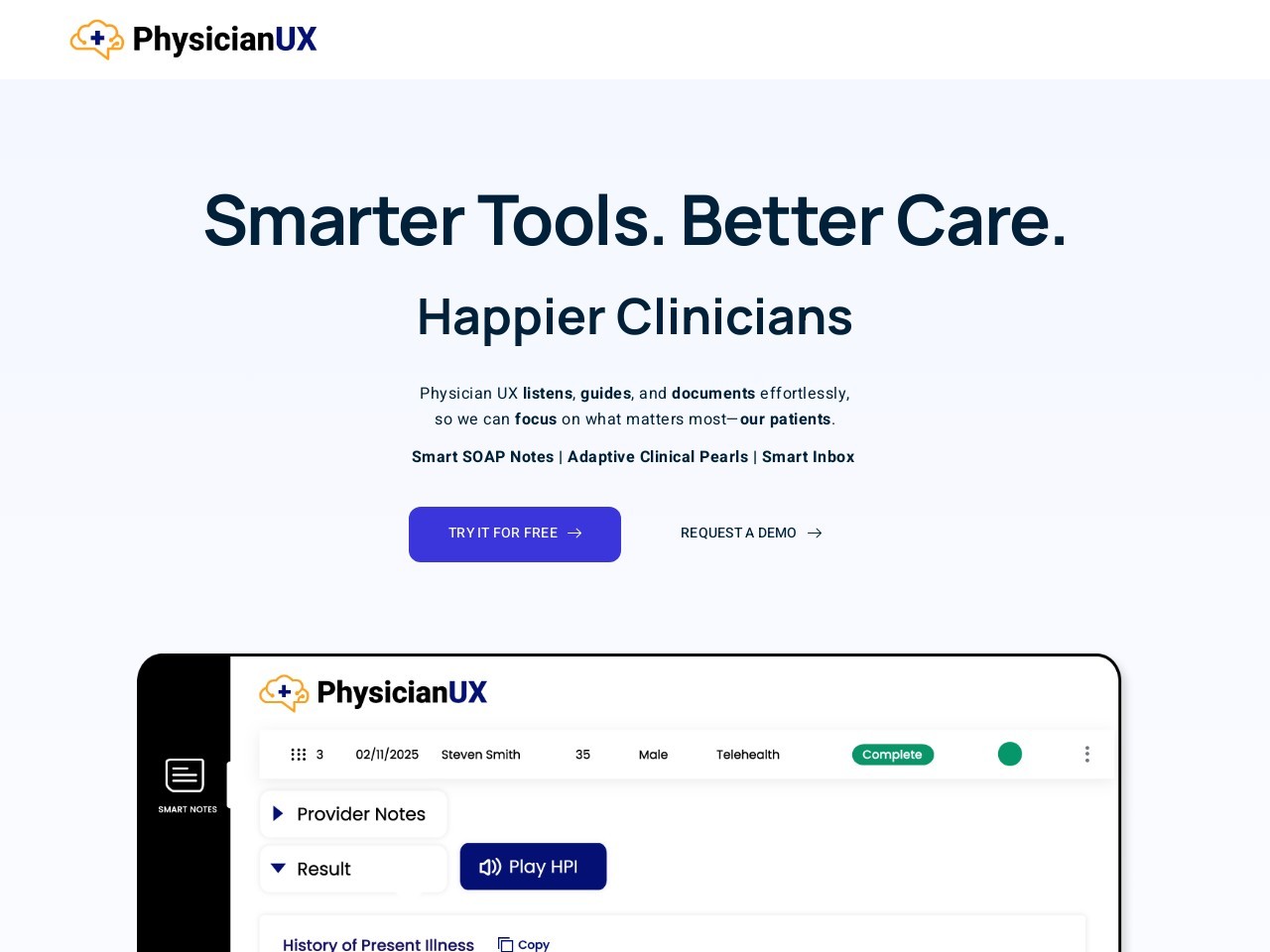 Physician UX官网 – 智能医疗文档助手