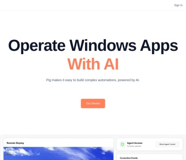 Pig官网 – AI驱动的Windows应用自动化API