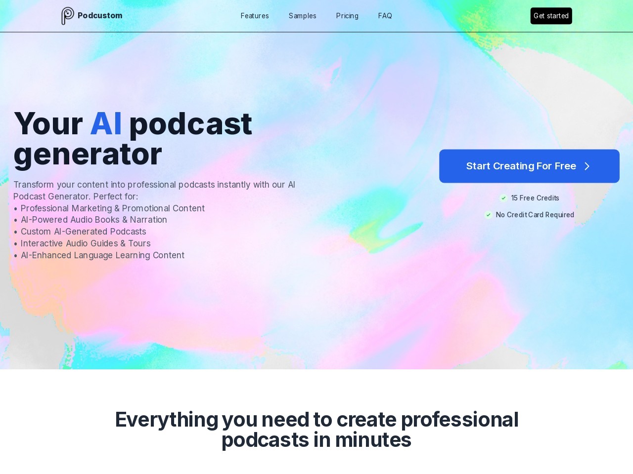 Podcustom官网 – AI定制播客工具