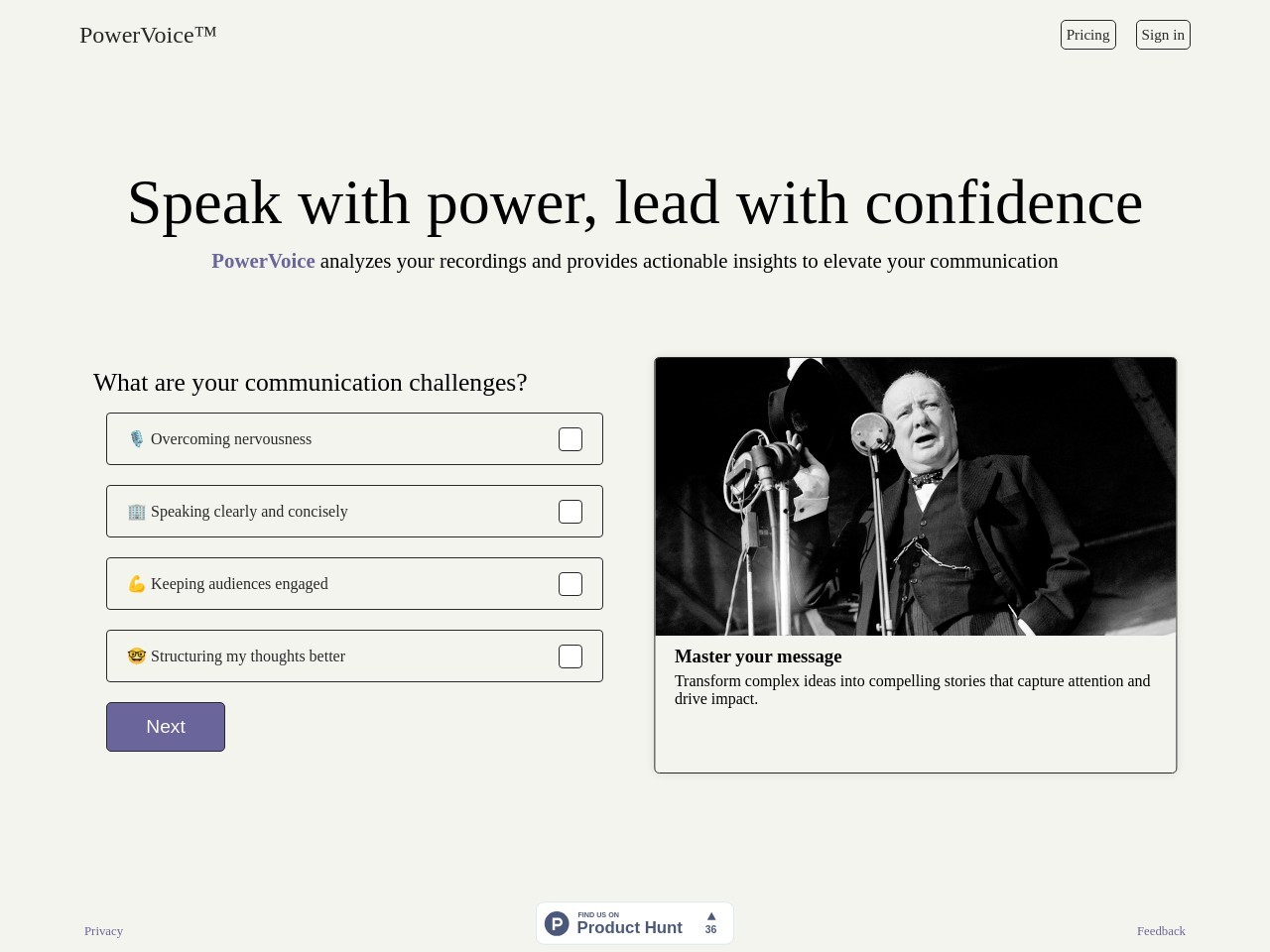 PowerVoice官网 – AI语音教练提升沟通技巧