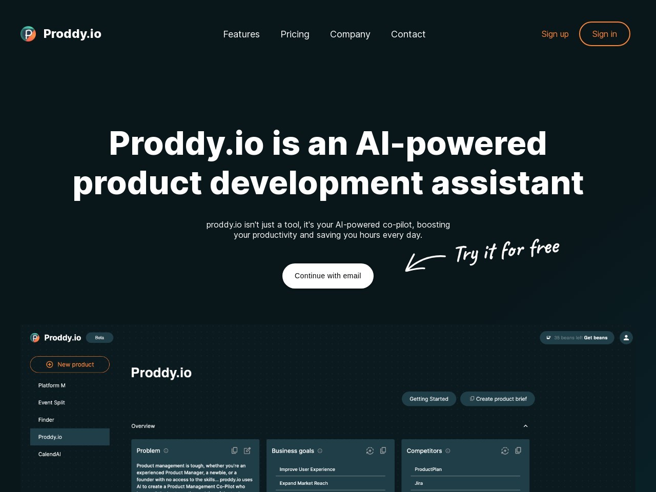 Proddy.io官网 – AI产品文档助手，简化管理流程