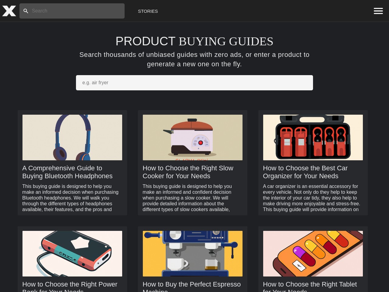 Product Buying Guides官网 – 帮助用户做出明智购买决策