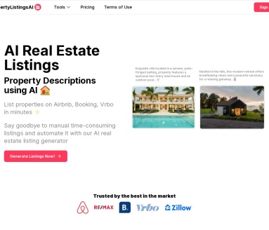 PropertyListingsAI官网 – 快速高效的房产列表生成工具