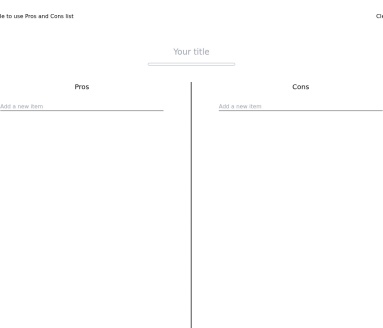 Pros and Cons List Tool