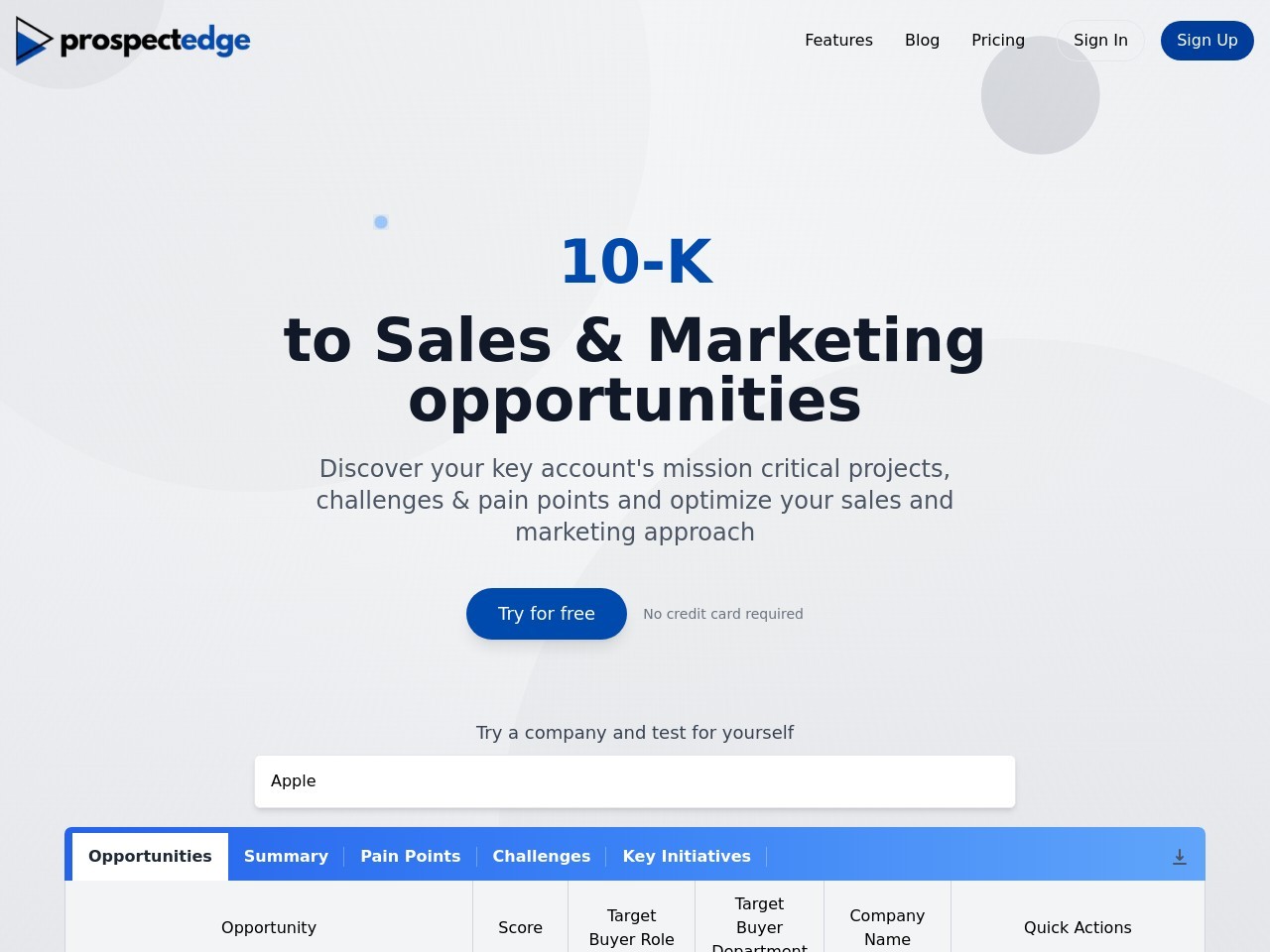 ProspectEdge官网 – 提升B2B销售和营销的AI平台