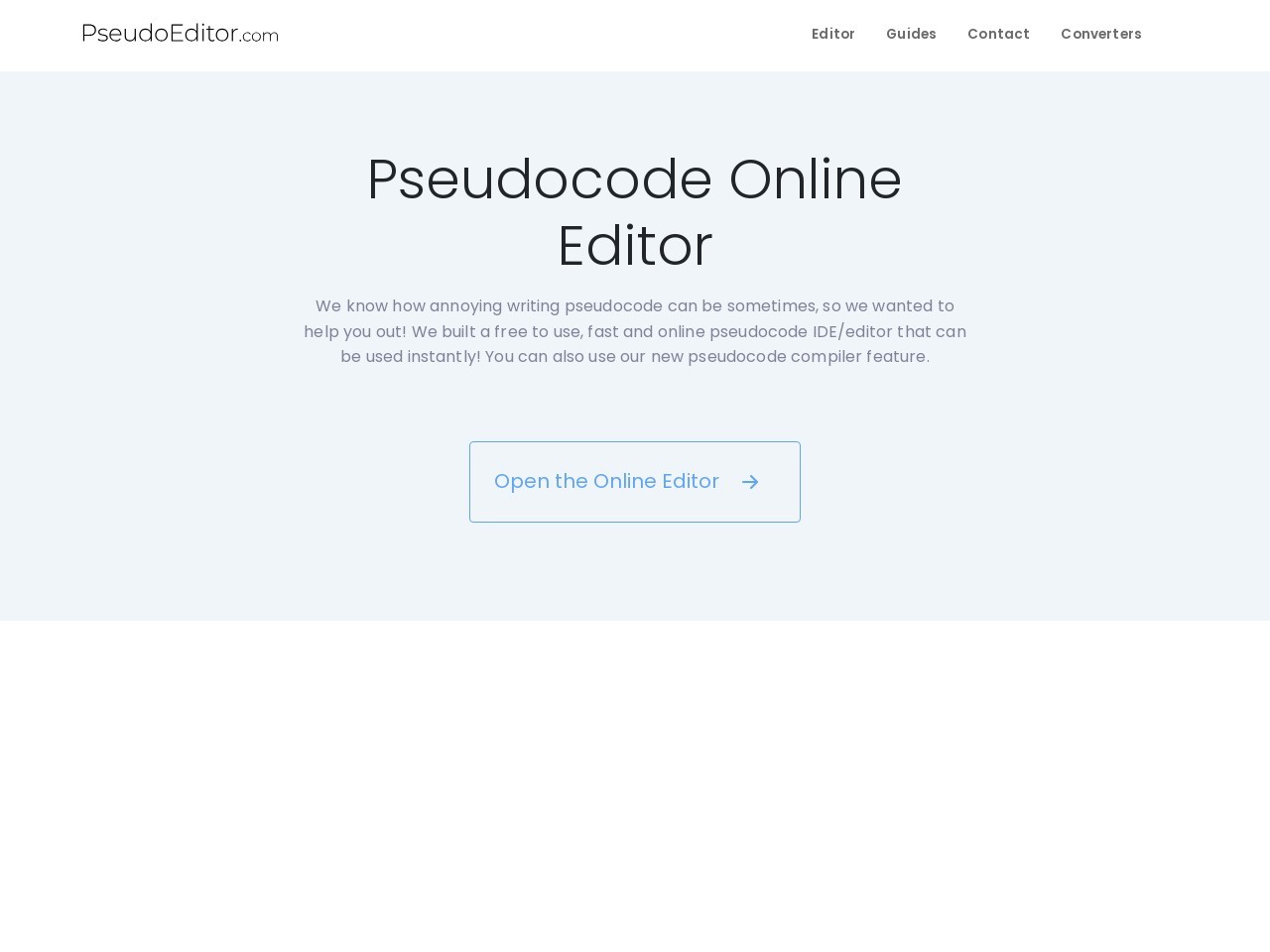 PseudoEditor官网 – 免费在线伪代码编辑器