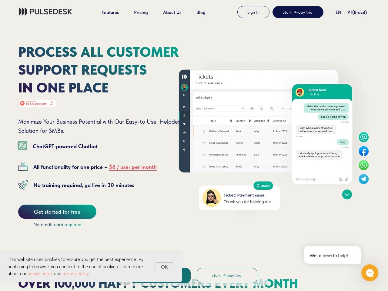 Pulsedesk官网 – 智能客户支持助手