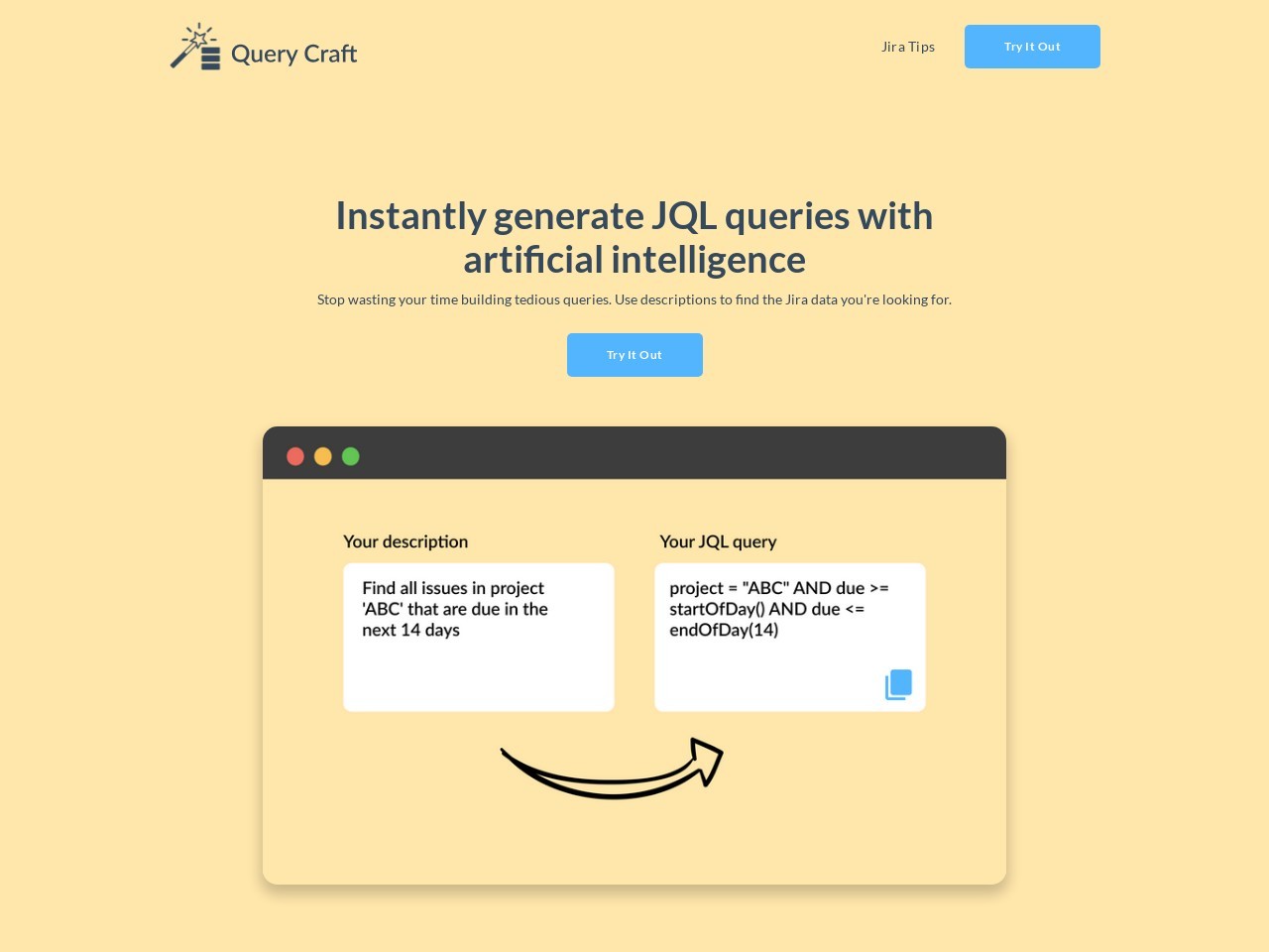 Query Craft官网 – 使用AI轻松生成JQL查询