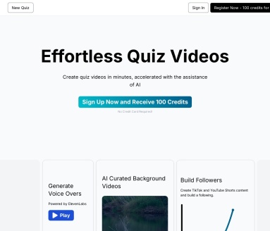 QuizTok – AI Generated Quiz Videos for TikTok-AI生成的TikTok测验视频