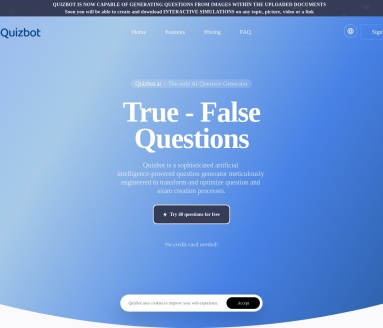 Quizbot AI：AI 生成测验问题/考试题-视频/文档秒变测试题