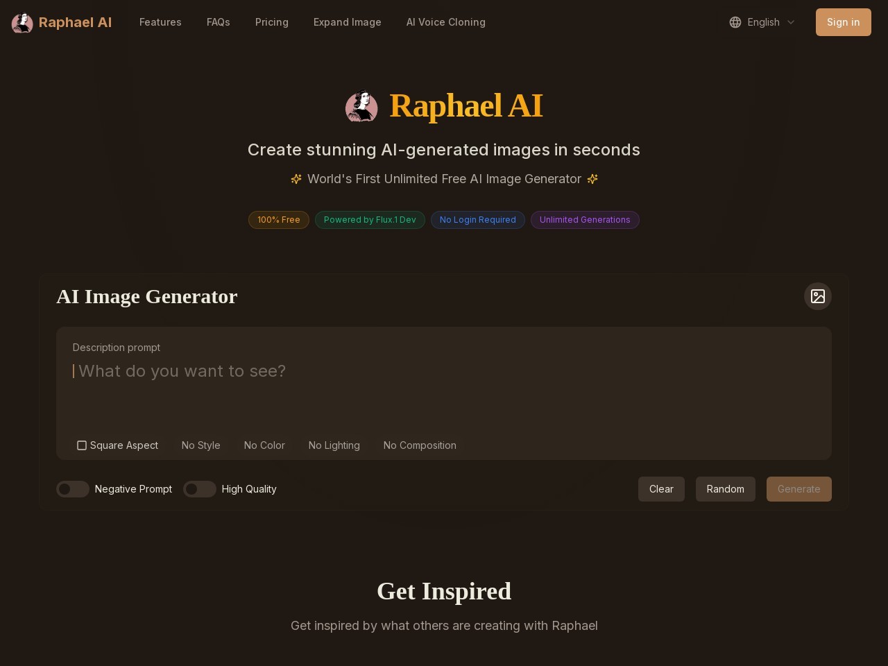 Raphael AI官网 – 免费无限制的AI图像生成器