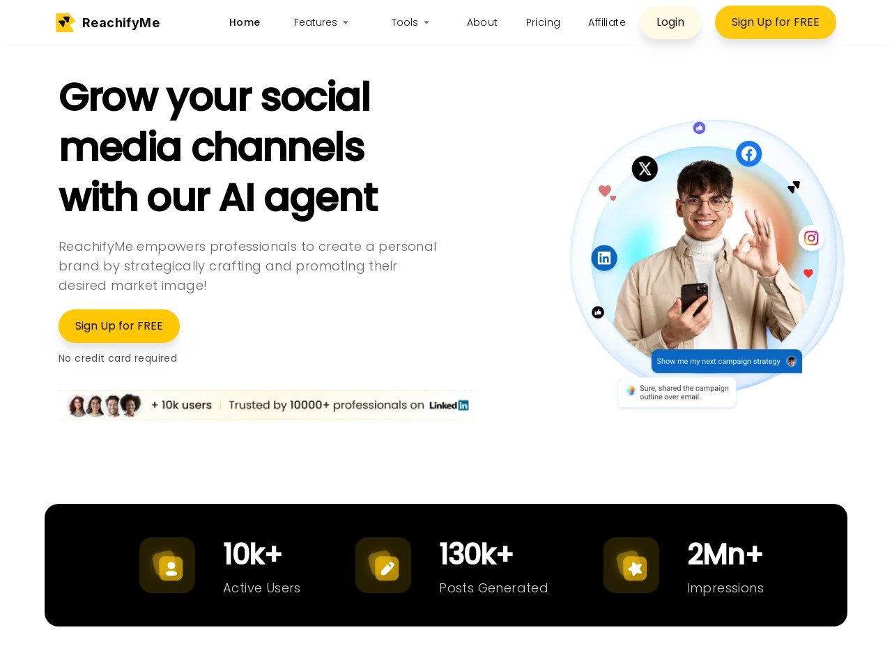 ReachifyMe官网 – 构建个人品牌并在LinkedIn上变现的AI工具