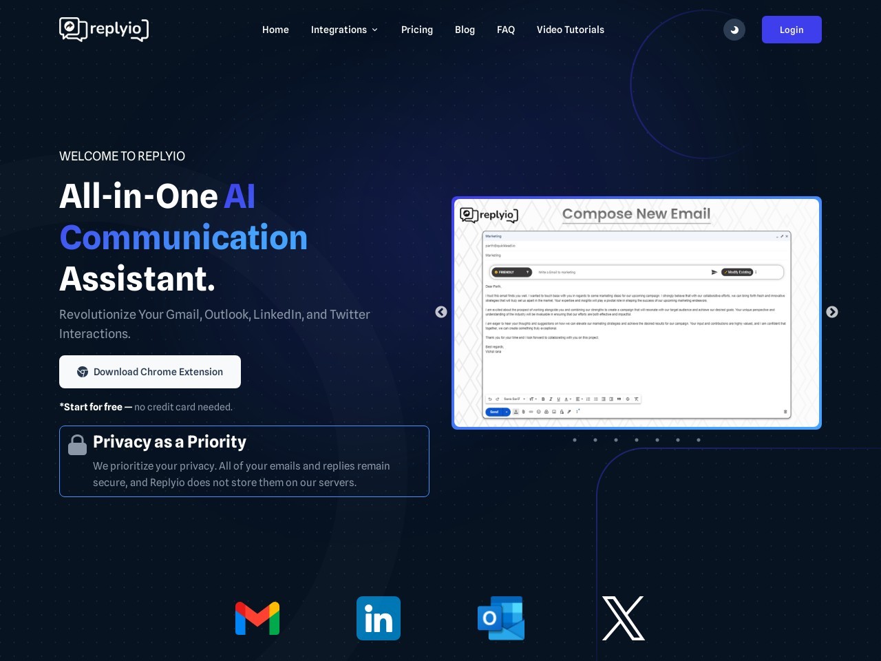 Replyio.com官网 – AI助手，提升邮件与社交媒体沟通效率