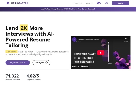 ResuMaster官网 – 简化你的简历优化过程