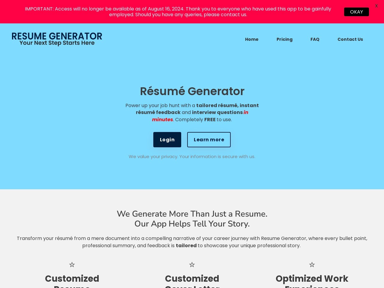 Resume Generator官网 – 基于AI的简历优化工具