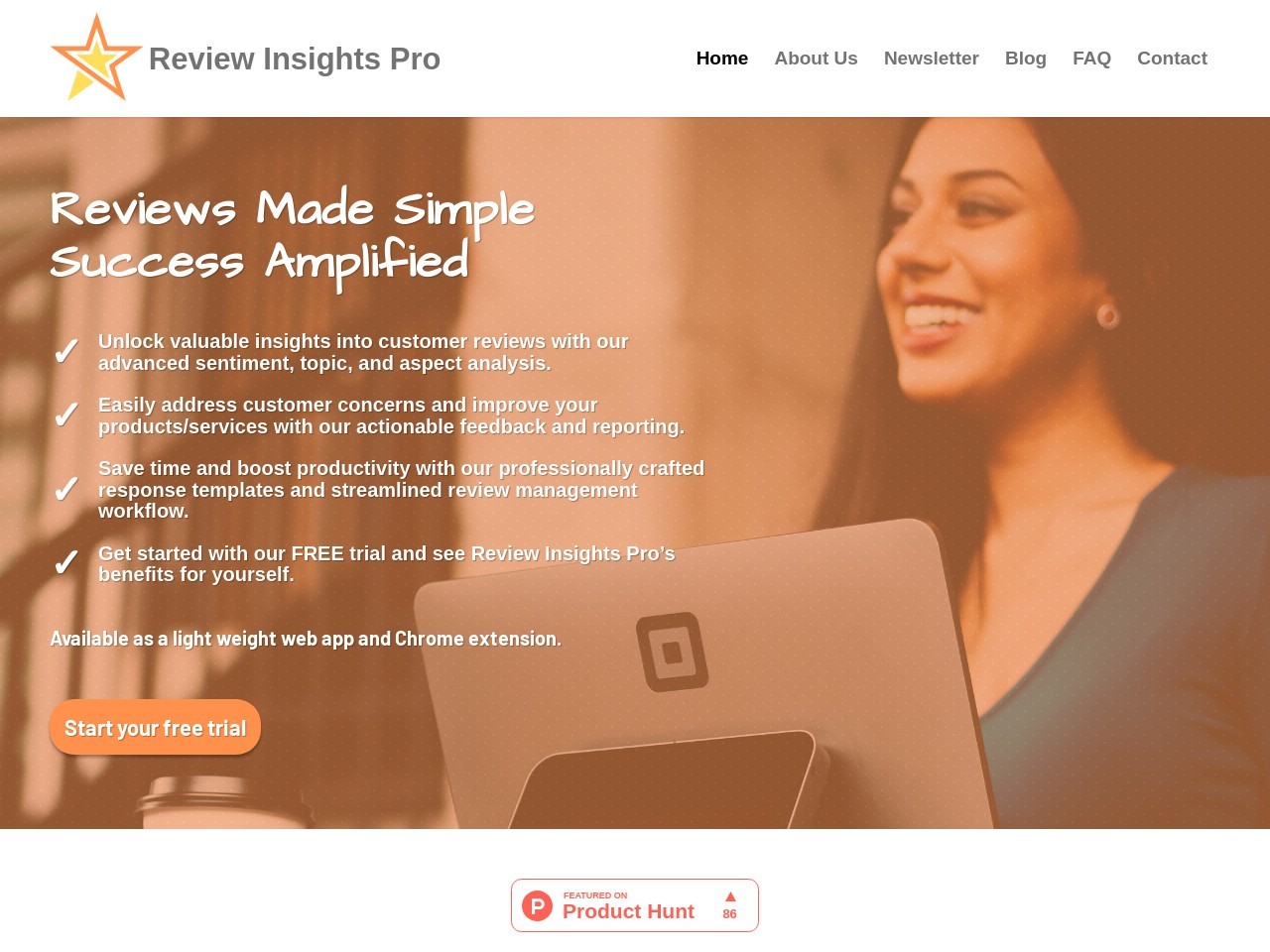 Review Insights Pro官网 – 帮助企业管理客户评价的工具