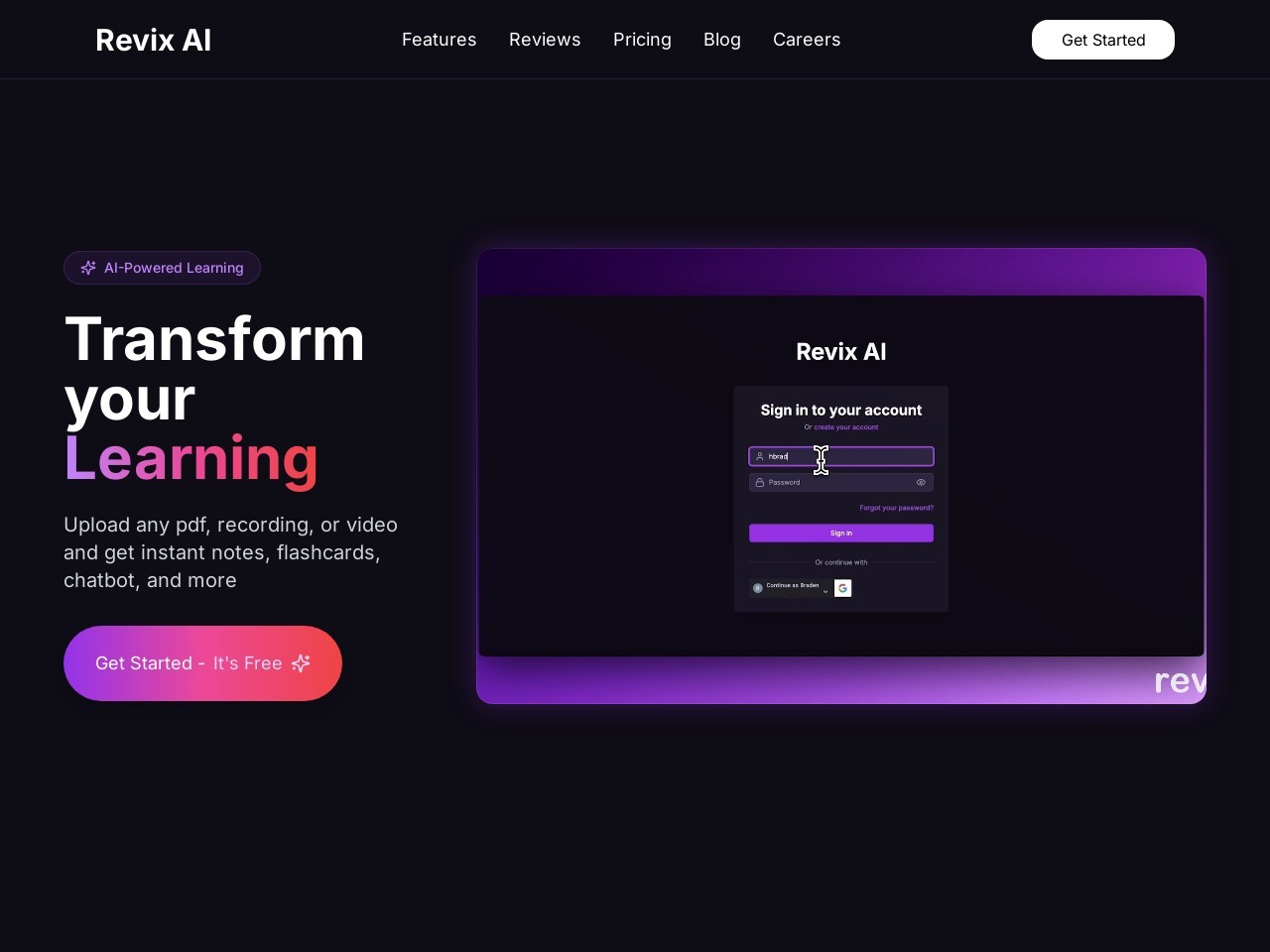 Revix AI官网 – AI学习助手，提升学习效率