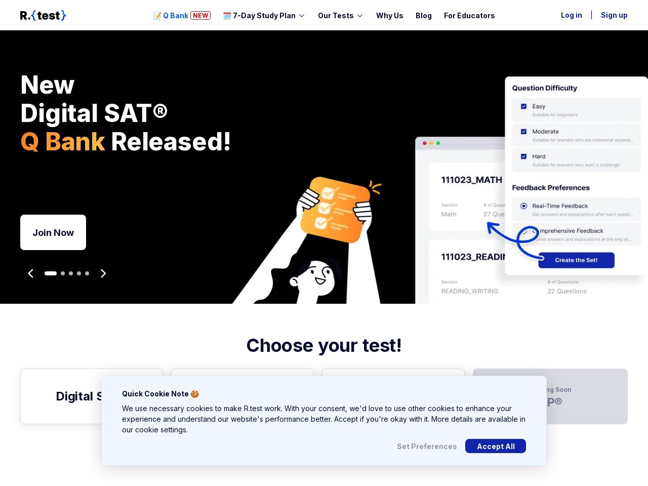 R.test官网 – AI驱动的考试准备评估平台