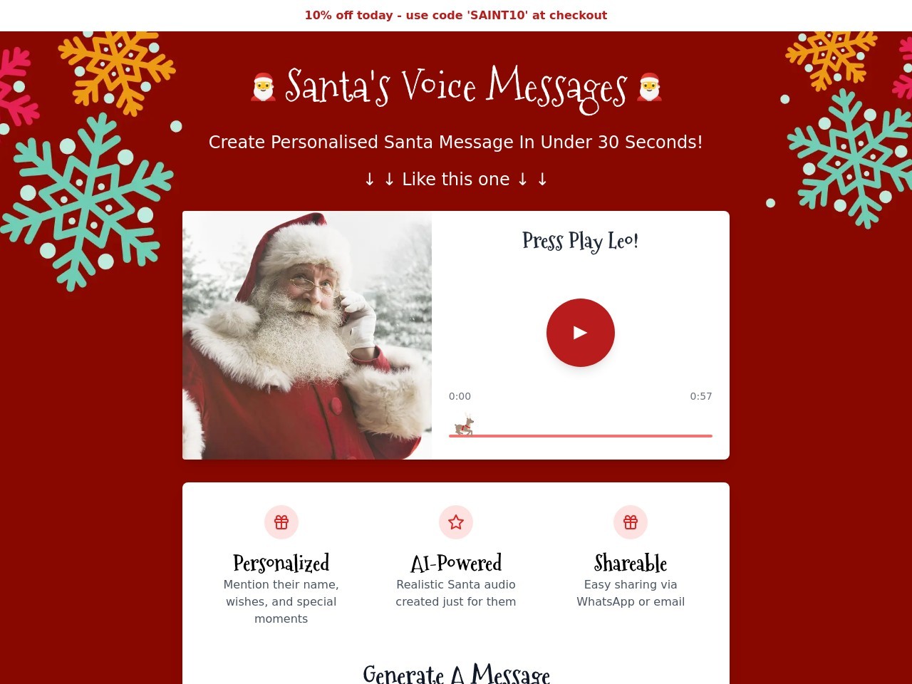 Santa’s Voice Message官网 – 为孩子们带来个性化圣诞祝福