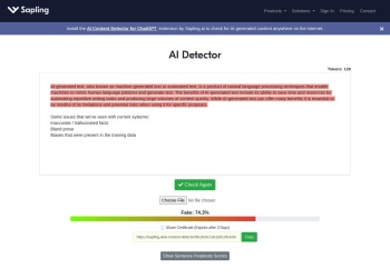 Sapling AI Content Detector