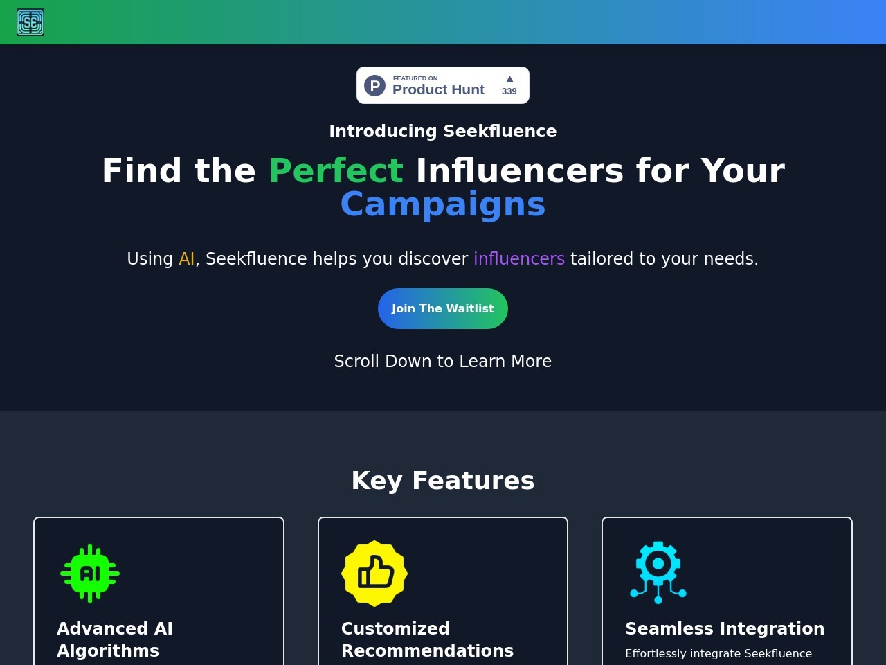 Seekfluence官网 – AI驱动的网红营销平台