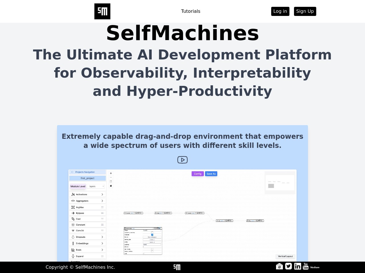 SelfMachines Inc.官网 – 无代码构建AI系统