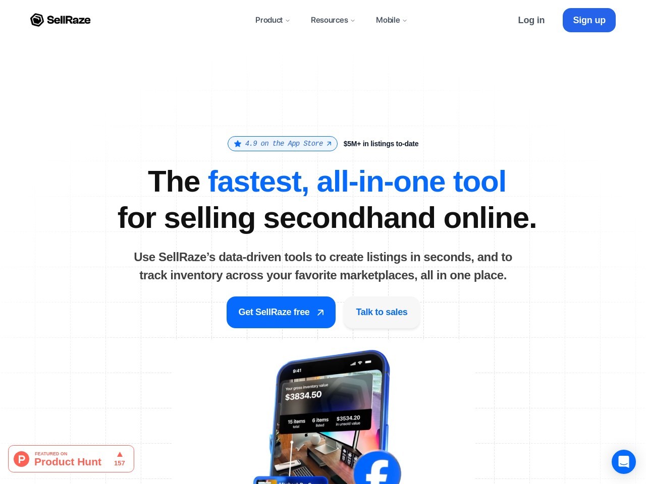 SellRaze官网 – 一体化在线库存销售工具