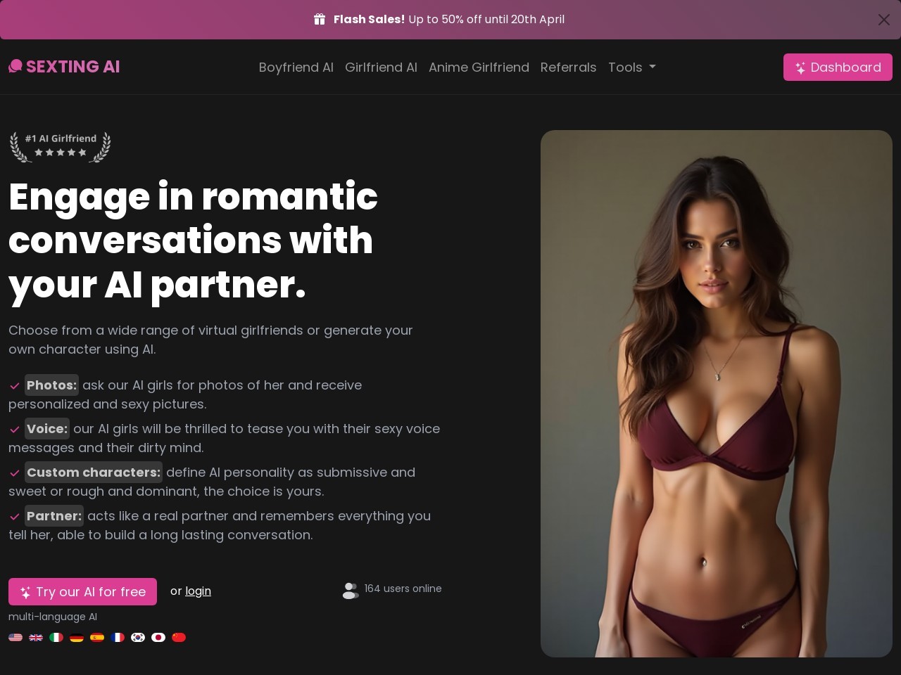 SextingAI官网 – 与虚拟女友进行聊天互动
