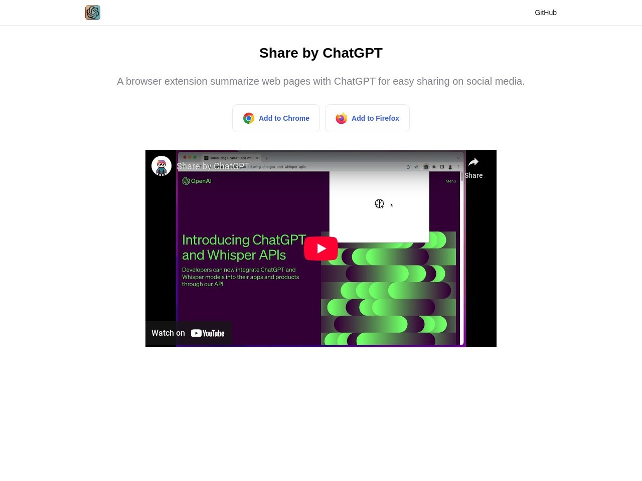 Share by ChatGPT官网 – 快速总结网页并分享