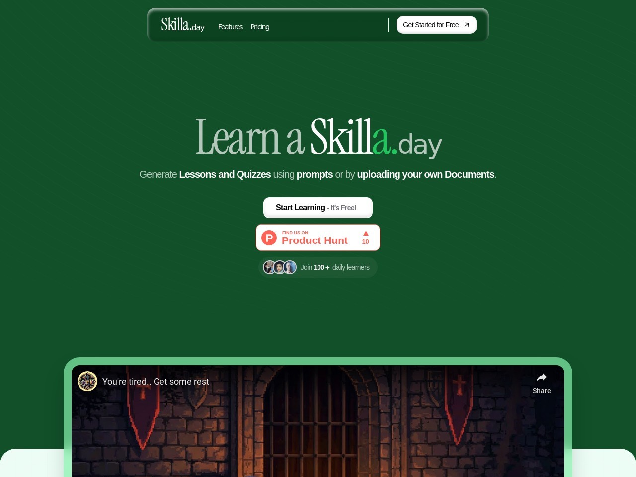 Skilla.day官网 – 每日学习新技能的平台