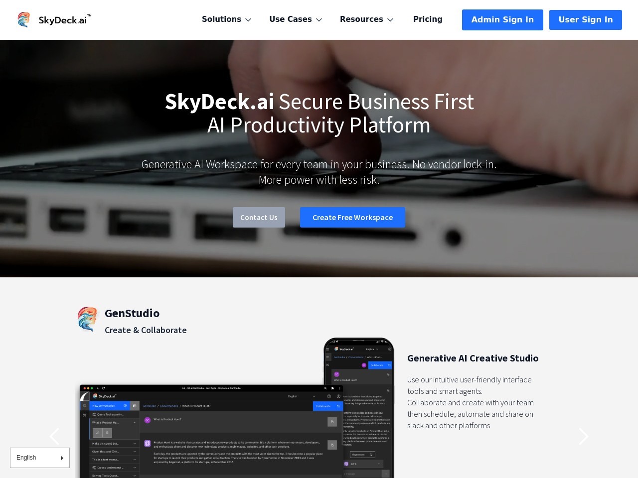 SkyDeck.ai官网 – 为企业注入生成式AI，提高创意与生产力