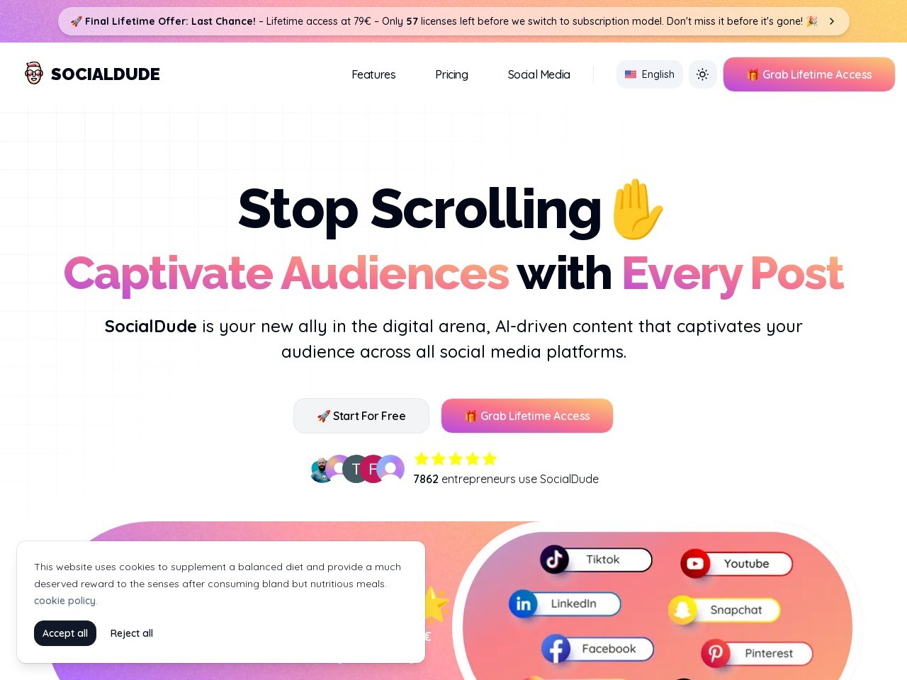Socialdude.ai官网 – AI驱动的品牌内容创作平台