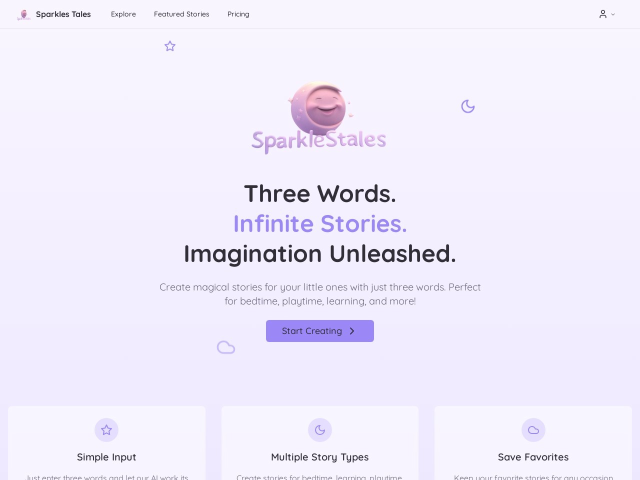 SparkleTales官网 – 个性化互动睡前故事平台